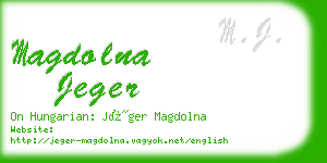 magdolna jeger business card